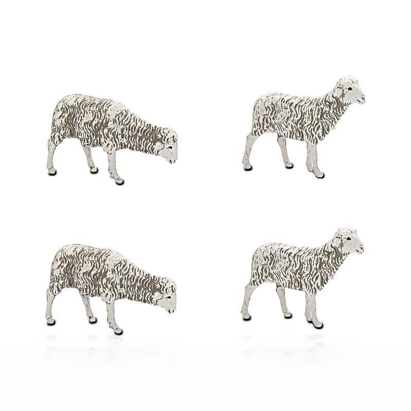 Set Pecore 4 Soggetti Medio 12 per Presepe in Scala 1:15