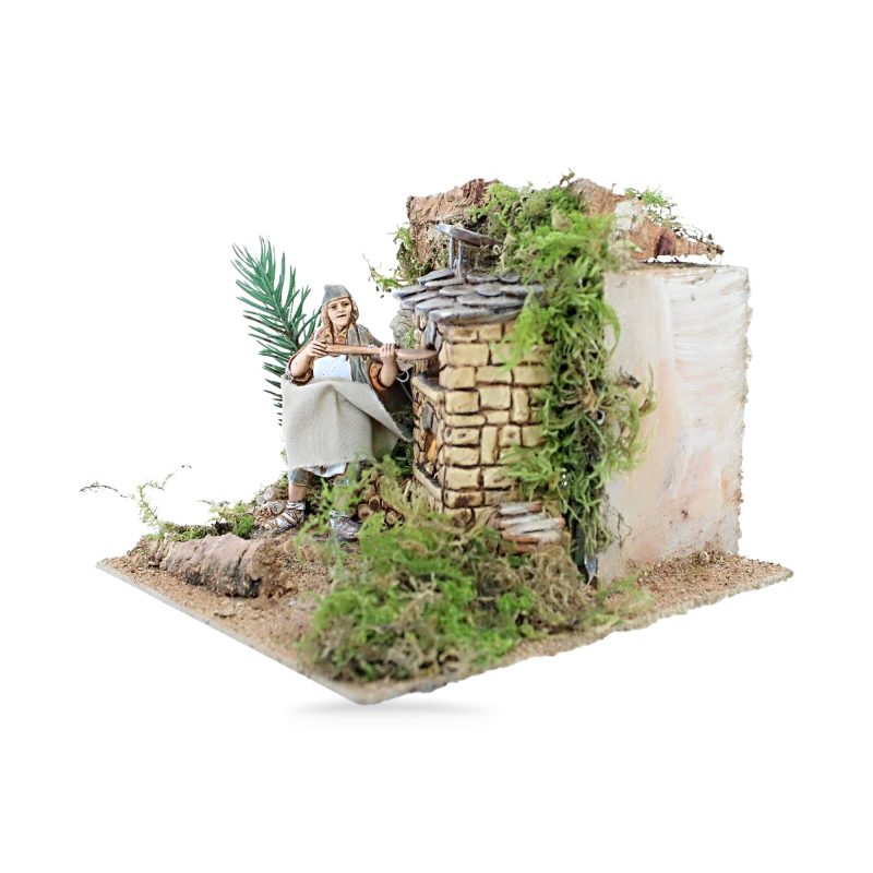 Four avec Feu Animé 220V Pour Crèches Echelle 1:20