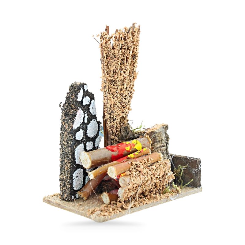 Feuer mit Flammeneffektlampe 220V für Krippe 10x6,5x11,5 cm, Maßstab 1:20 für Statuen 10 cm