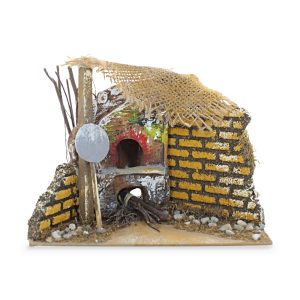Forno per Presepe con Lampada Effetto Fiamma 15x10x13 cm 220V