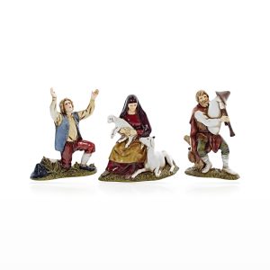 Set Zampognaro, Meravigliato e Donna con Capra Standard 10 per Presepe in Scala 1:20