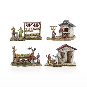Set 4 gruppi soggetti napoletani in scatola cm 6