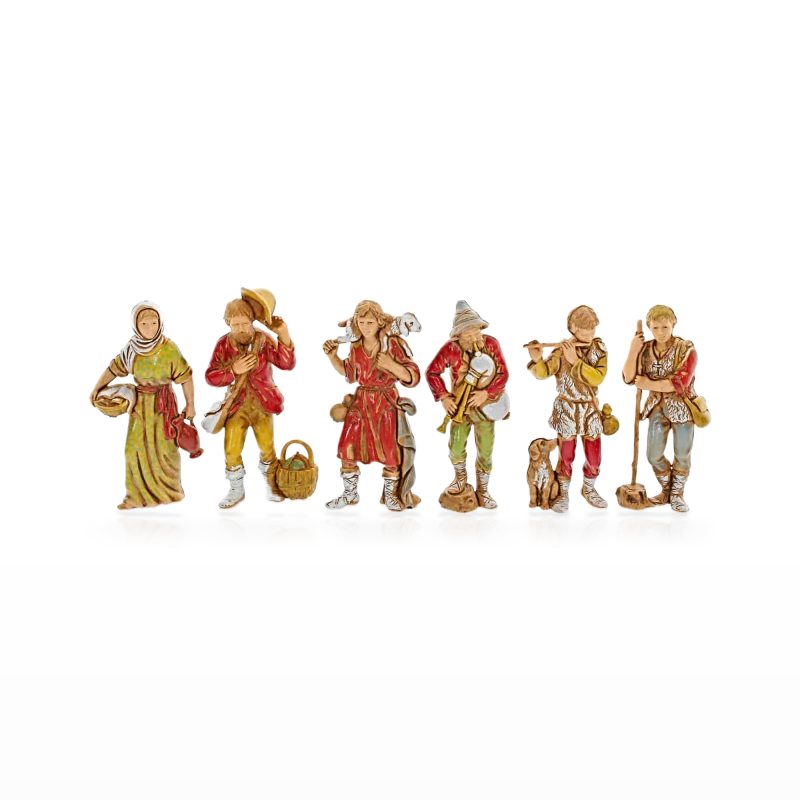 Set 6 Pastori Compact 8 per Presepi in Scala 1:22