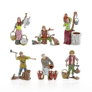Set 6 Soggetti Napoletani Standard 10 Stile Napoletano per Presepe in Scala 1:20