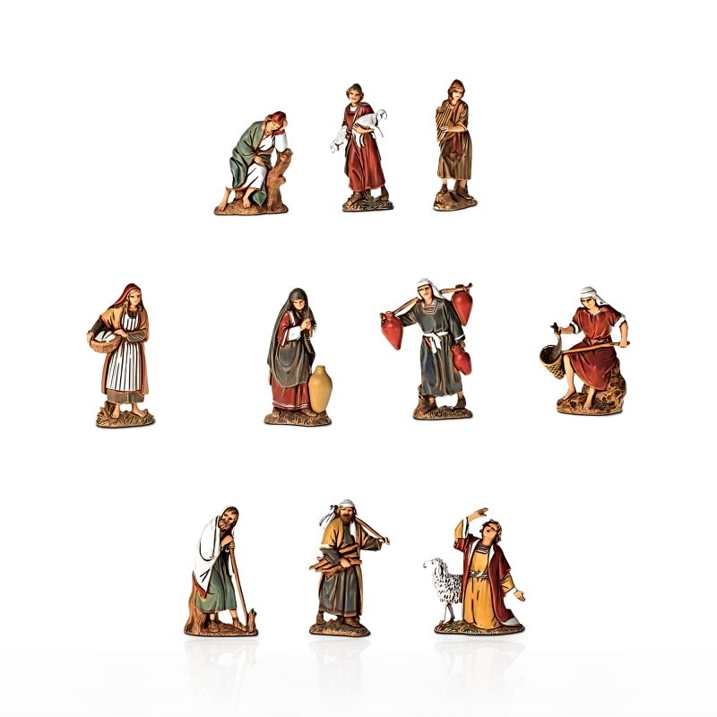 Set 10 Pastori Mini 6 Arabo Versione 2 per Presepi in Scala 1:30