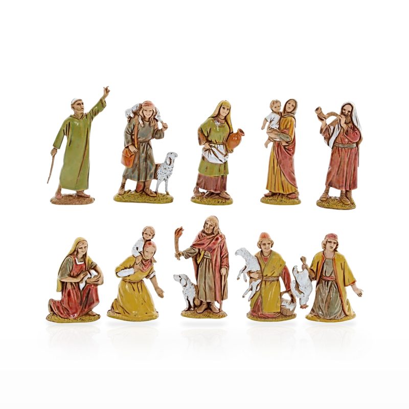 Set 10 Pastori Mini 6 Arabo per Presepi in Scala 1:30