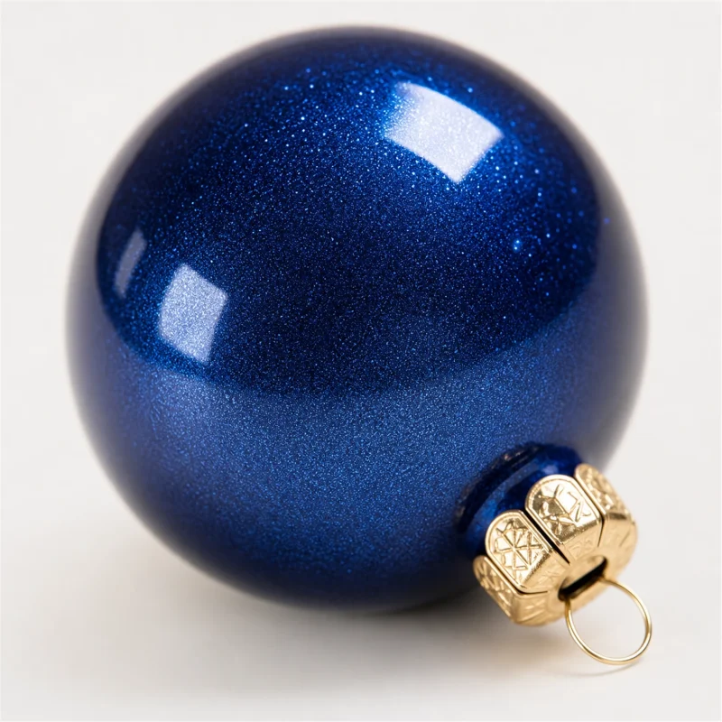 Ø 40 mm blaue metallisierte Kugeln in einem Etui