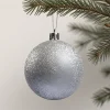 Sfera glitter Ø 80 mm argento