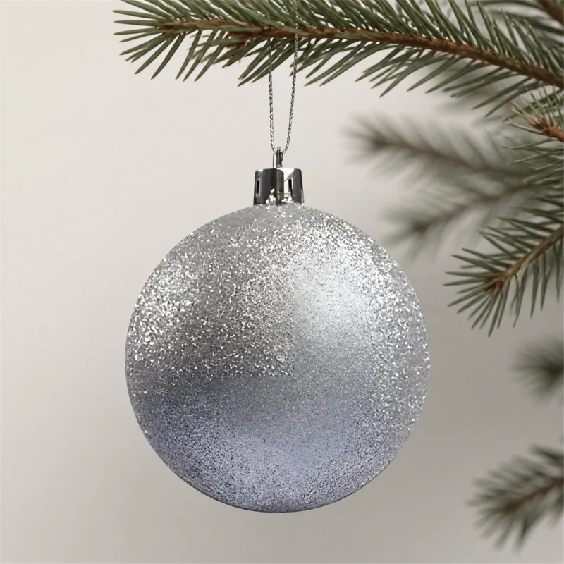 Sfera glitter Ø 80 mm argento