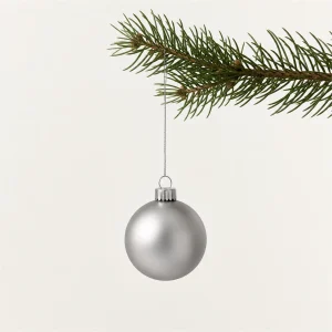 Set 24 sfere in vetro Ø 5 cm argento