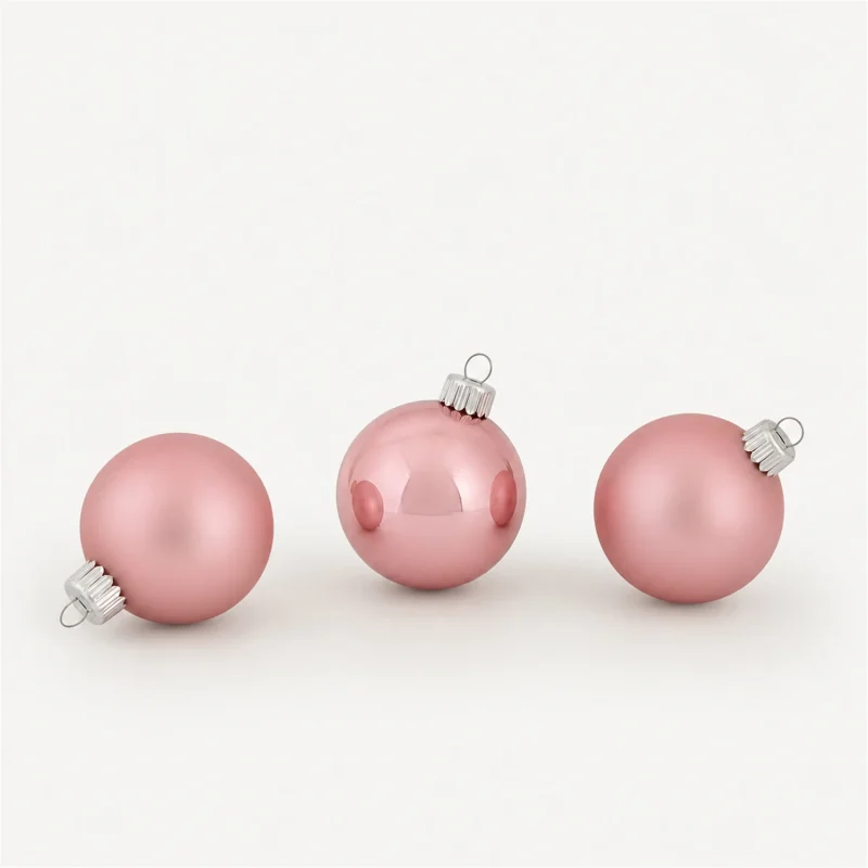 Set 24 sfere in vetro Ø 5 cm rosa