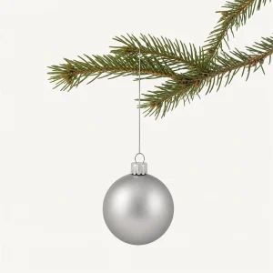 Set 24 sfere in vetro Ø 6 cm argento