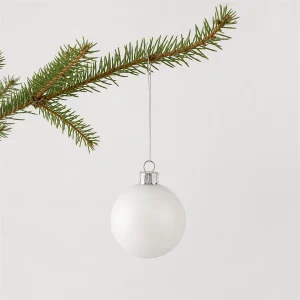 Set 24 sfere in vetro Ø 6 cm bianco