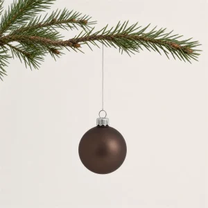 Set 24 sfere in vetro Ø 6 cm marrone
