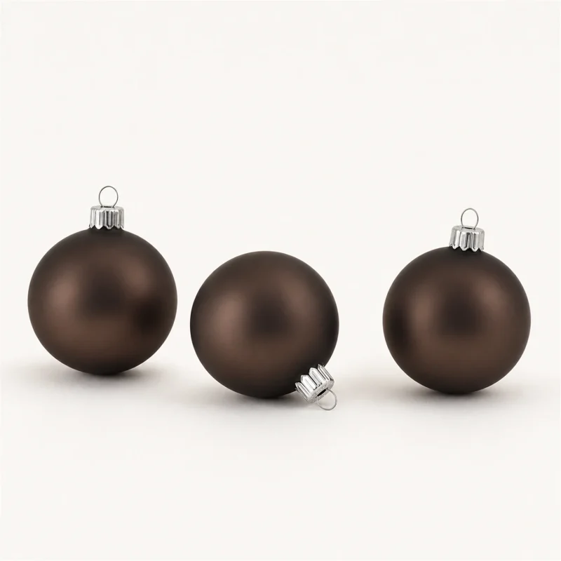 Set 24 sfere in vetro Ø 6 cm marrone