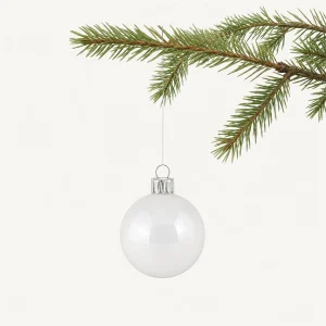 Set of 20 glass balls Ø 7 cm white