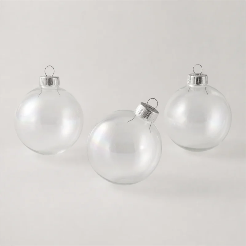 Set 20 sfere in vetro Ø 7 cm trasparente