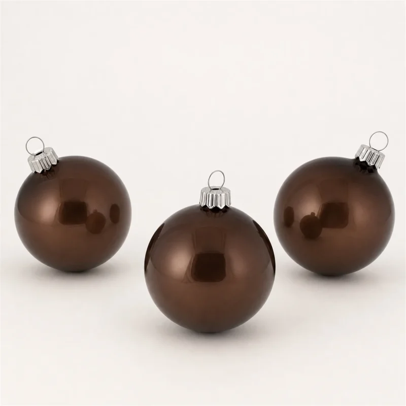 Set 20 sfere in vetro Ø 7 cm marrone