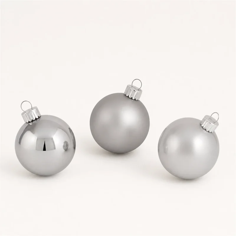 Set 12 sfere in vetro Ø 8 cm argento