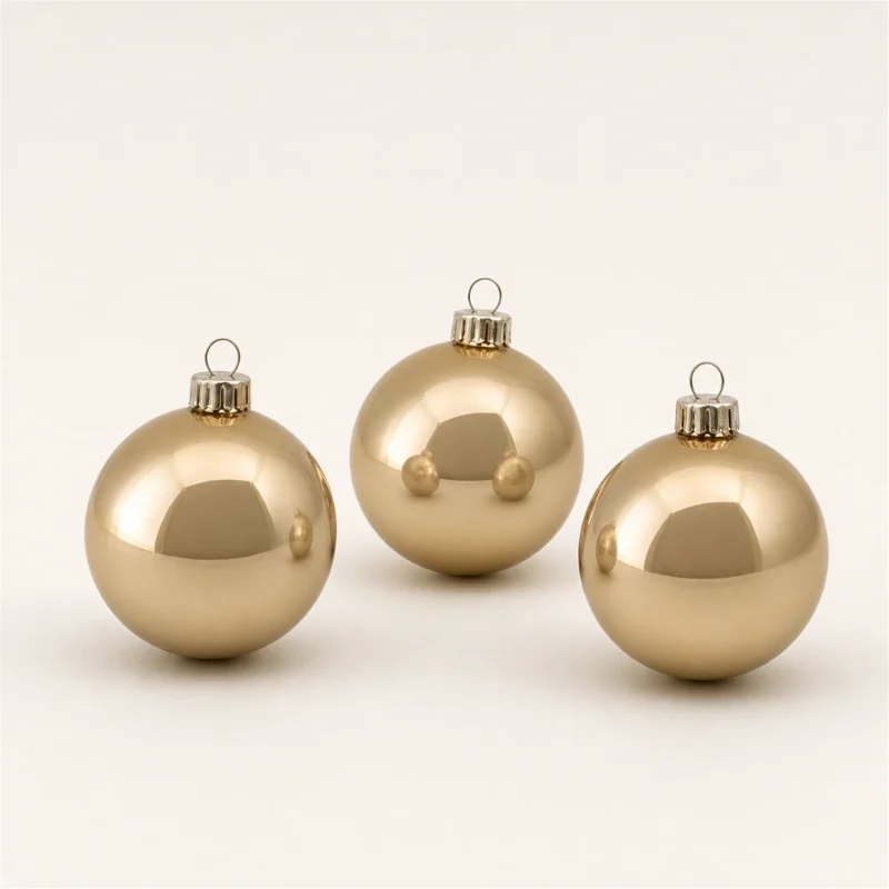 Set 12 sfere in vetro Ø 8 cm champagne