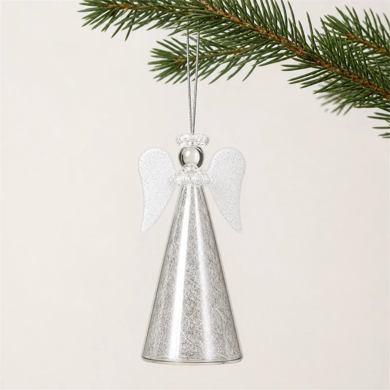 Set 2 Ornamenti per Albero in Vetro Soffiato h cm 10 Angelo Prime