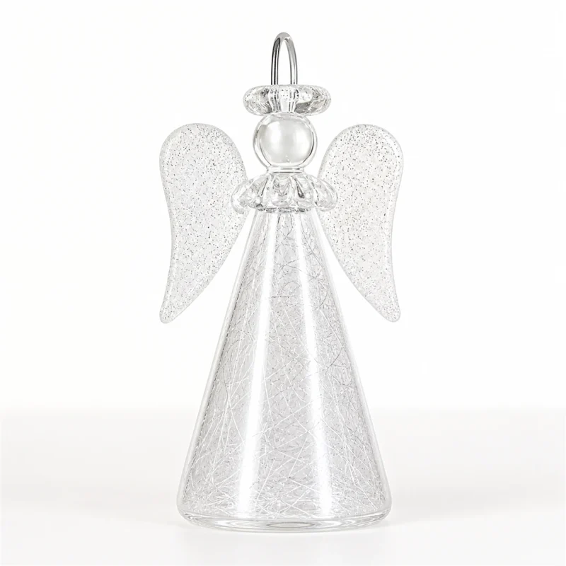 Set 2 Ornamenti per Albero in Vetro Soffiato h cm 10 Angelo Prime