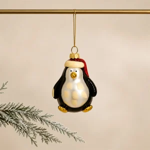 Set 4 Babbi Pinguino in Vetro h 8 cm