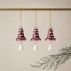 Set 3 funghi pois h 9 cm bianco marsala