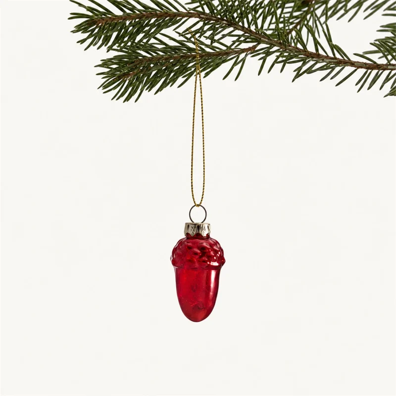 Cilindro 10 soggetti misti in vetro Ø 5 cm rosso