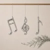 Set note musicali argento h 10 cm