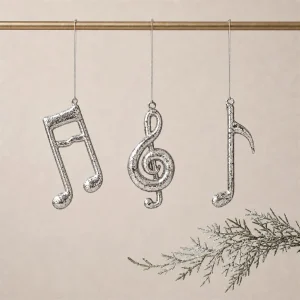 Set note musicali argento h 10 cm