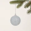 Set 6 sfera strass argento Ø 8 cm