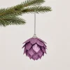 Set 4 sfera flower viola glitterato Ø 8 cm