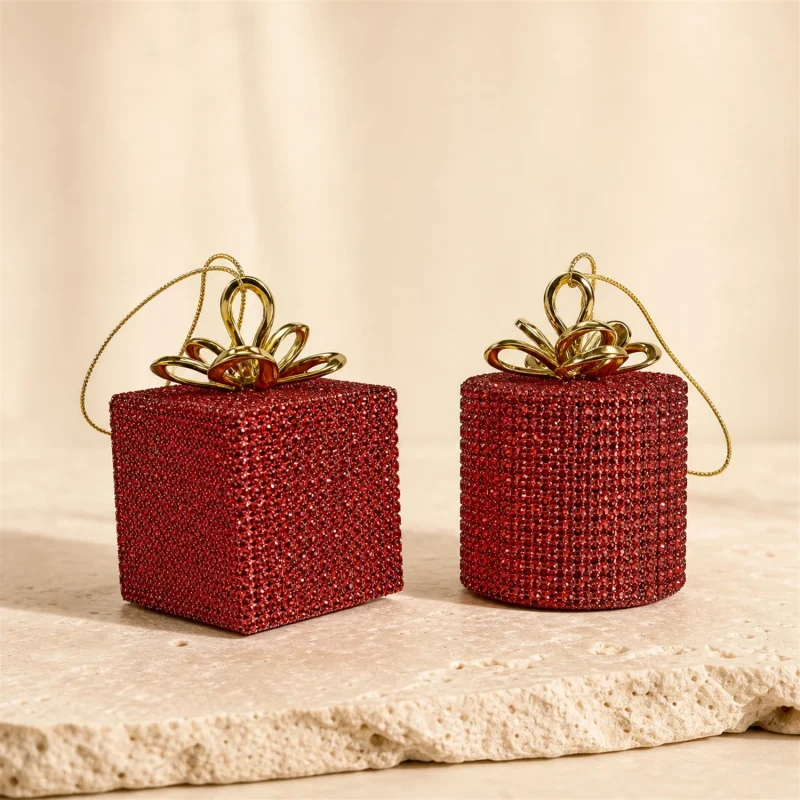 Set 2 Addobbi Gifty rosso Ø 8 cm