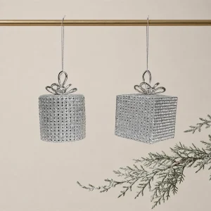 Set 2 Addobbo Gifty argento Ø 6 cm