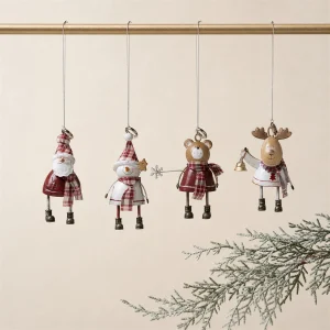 Soggetti in metallo Santa Snowman Orso Renna h 11 cm