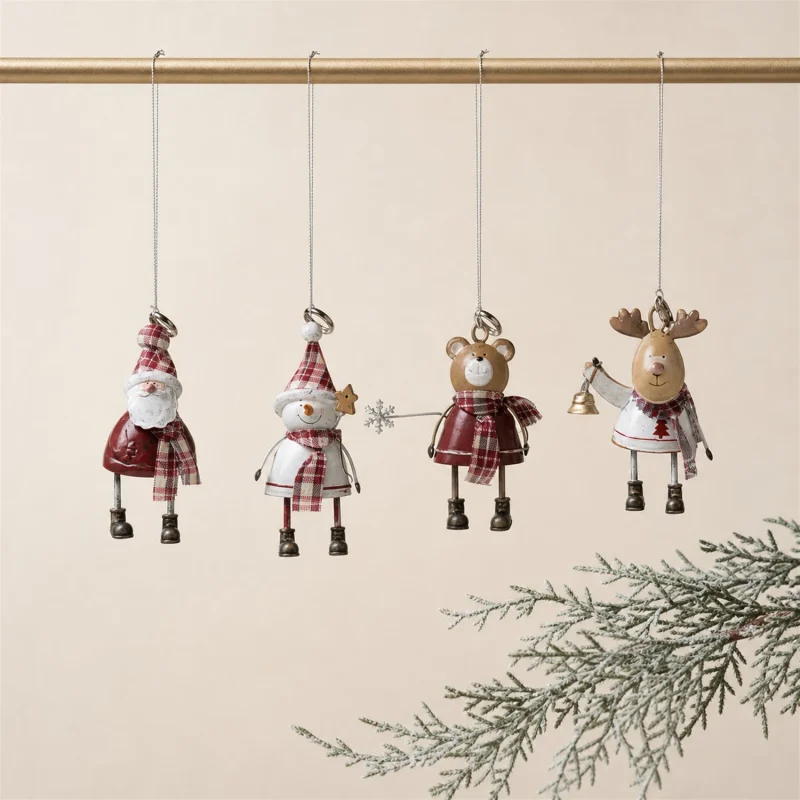 Soggetti in metallo Santa Snowman Orso Renna h 11 cm