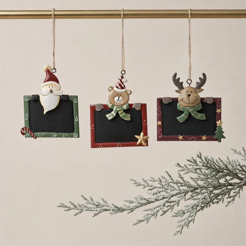 Set 3 Soggetti lavagna in metallo h 7 cm 4 assortimenti