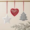 Set 3 Soggetti metal classic rosso bianco grigio h 11 cm