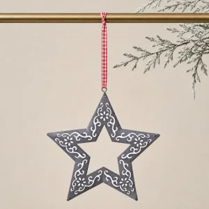 Soggetti metal rustic rosso bianco grigio h 12 cm