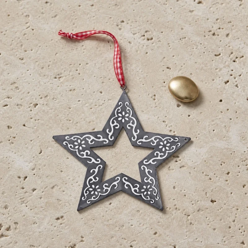 Soggetti metal rustic rosso bianco grigio h 12 cm