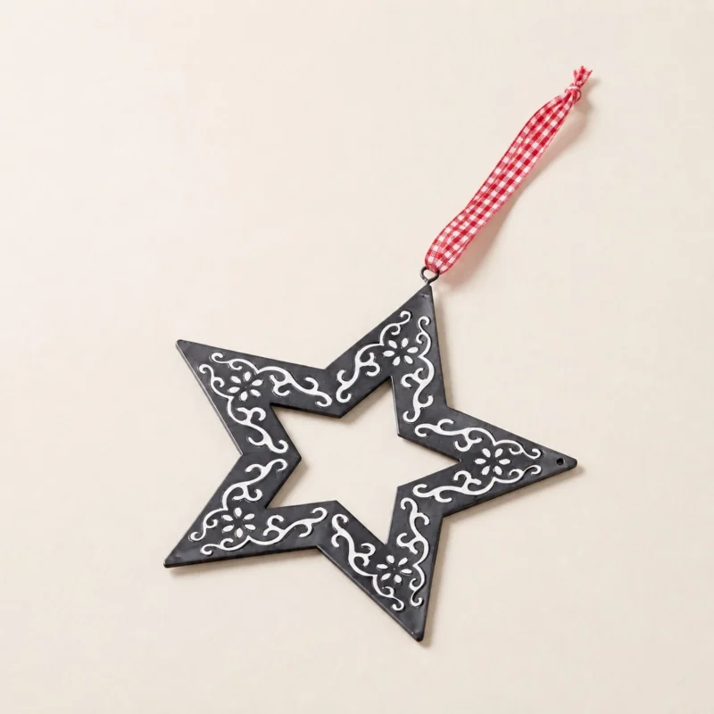 Soggetti metal rustic rosso bianco grigio h 12 cm