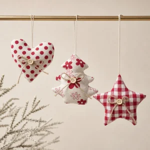 Soggetti Nines rosso h 13 cm cuore stella albero