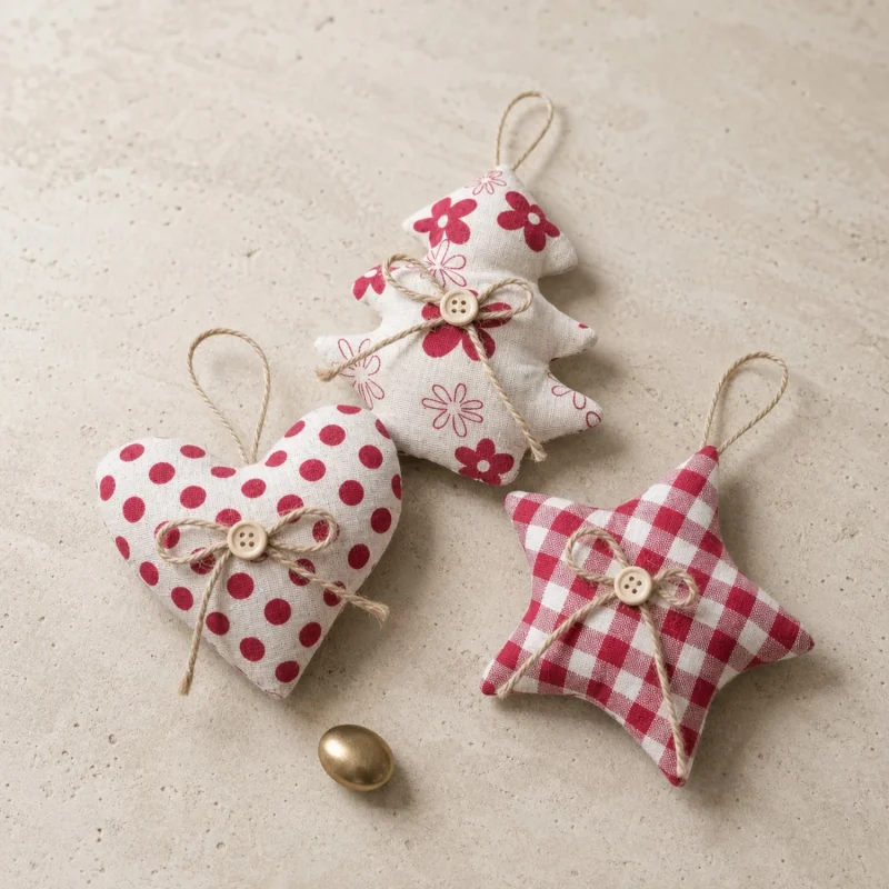 Soggetti Nines rosso h 13 cm cuore stella albero
