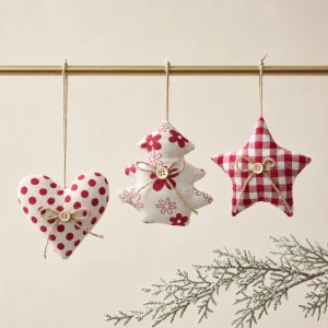 Soggetti Nines rosso h 11 cm cuore stella albero
