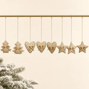 Soggetti Nines avorio h 13 cm cuore stella albero