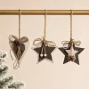 Addobbo simple betulla h 11 cm cuore stella