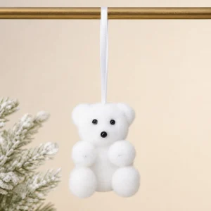 Orsetto flock neve h 9 cm