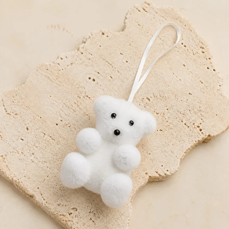 Orsetto flock neve h 9 cm