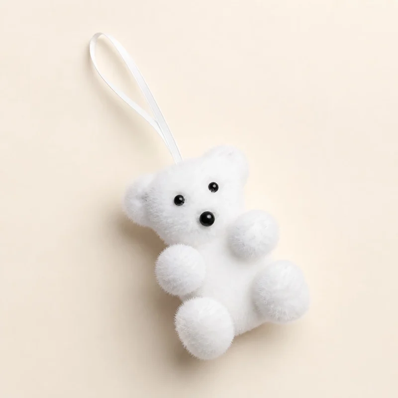 Orsetto flock neve h 9 cm